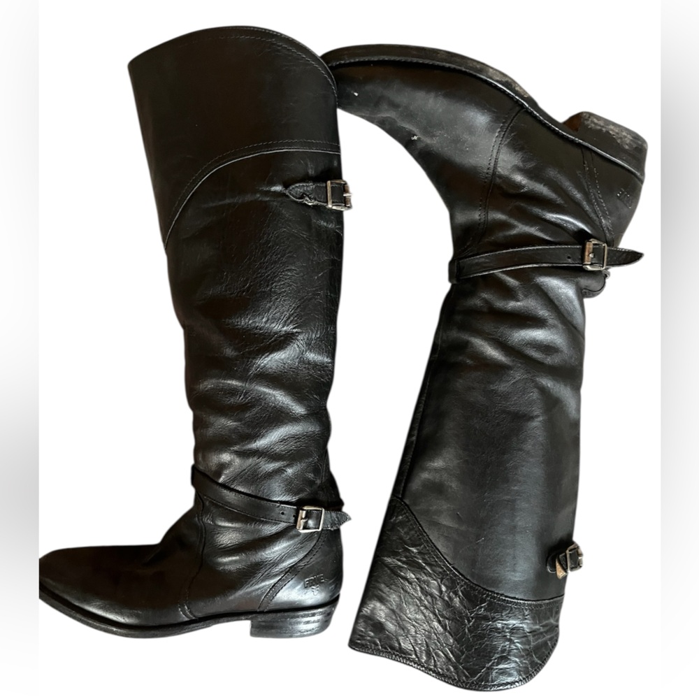 FRYE Tall Black Riding Boots 18" Shaft 10 M - Picture 2 of 5